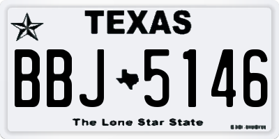 TX license plate BBJ5146