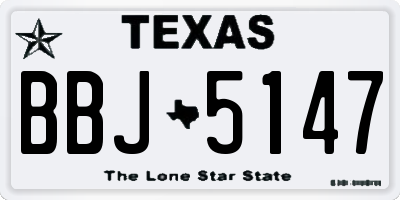 TX license plate BBJ5147