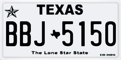 TX license plate BBJ5150