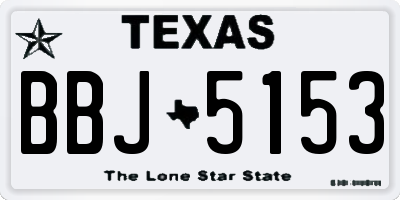 TX license plate BBJ5153