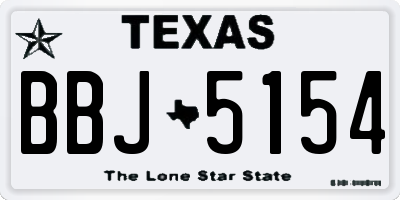 TX license plate BBJ5154