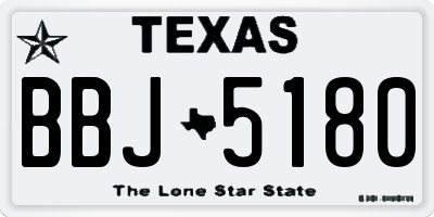 TX license plate BBJ5180