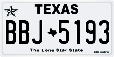 TX license plate BBJ5193