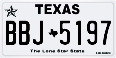TX license plate BBJ5197