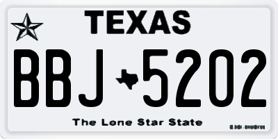 TX license plate BBJ5202