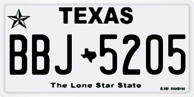 TX license plate BBJ5205