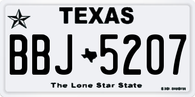 TX license plate BBJ5207