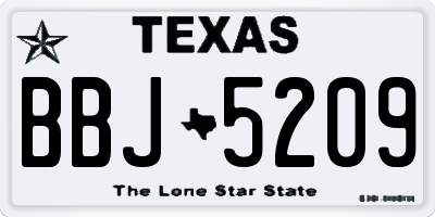 TX license plate BBJ5209
