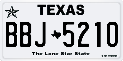 TX license plate BBJ5210