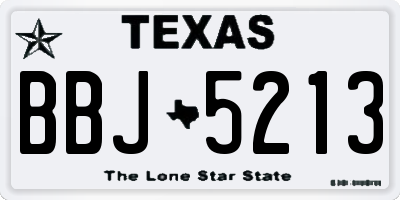 TX license plate BBJ5213