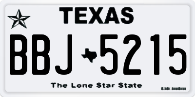 TX license plate BBJ5215
