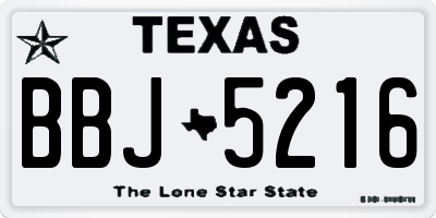 TX license plate BBJ5216