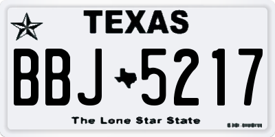 TX license plate BBJ5217