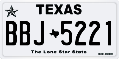 TX license plate BBJ5221