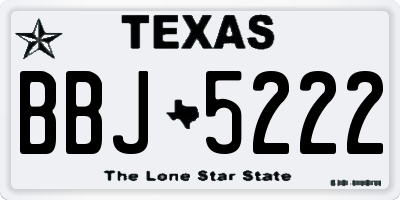 TX license plate BBJ5222