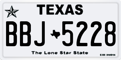 TX license plate BBJ5228
