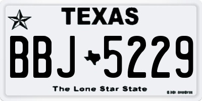 TX license plate BBJ5229