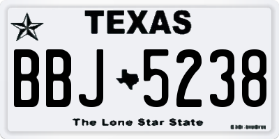TX license plate BBJ5238