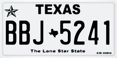 TX license plate BBJ5241