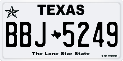 TX license plate BBJ5249