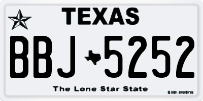 TX license plate BBJ5252