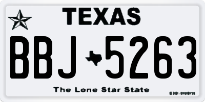 TX license plate BBJ5263