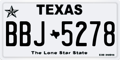 TX license plate BBJ5278