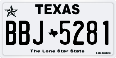 TX license plate BBJ5281