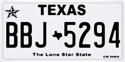 TX license plate BBJ5294