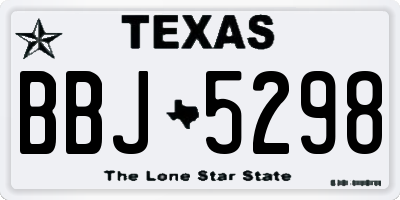 TX license plate BBJ5298