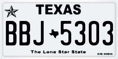 TX license plate BBJ5303