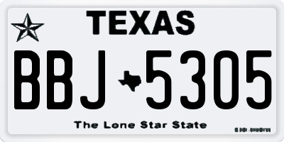 TX license plate BBJ5305