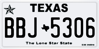 TX license plate BBJ5306