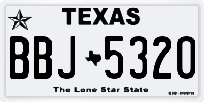 TX license plate BBJ5320