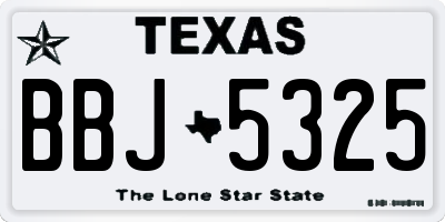 TX license plate BBJ5325
