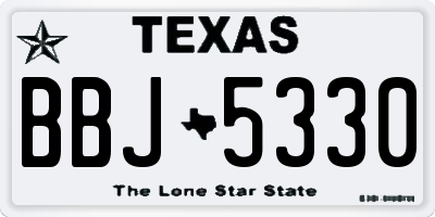 TX license plate BBJ5330