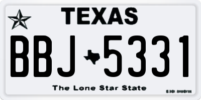 TX license plate BBJ5331