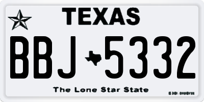 TX license plate BBJ5332