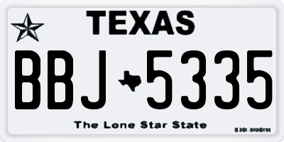 TX license plate BBJ5335