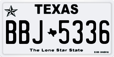 TX license plate BBJ5336