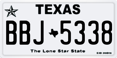 TX license plate BBJ5338