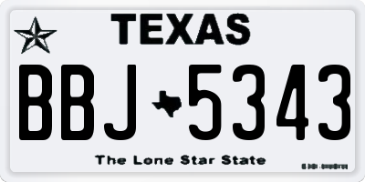 TX license plate BBJ5343