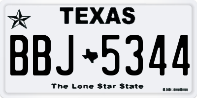 TX license plate BBJ5344