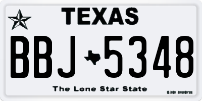 TX license plate BBJ5348