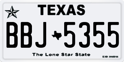 TX license plate BBJ5355