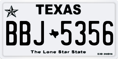 TX license plate BBJ5356