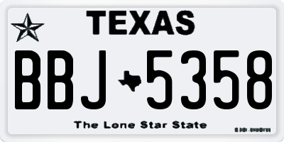 TX license plate BBJ5358