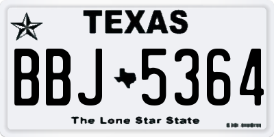 TX license plate BBJ5364