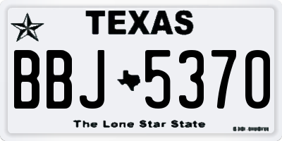 TX license plate BBJ5370