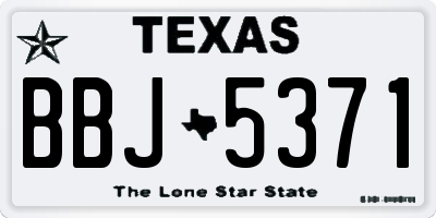 TX license plate BBJ5371
